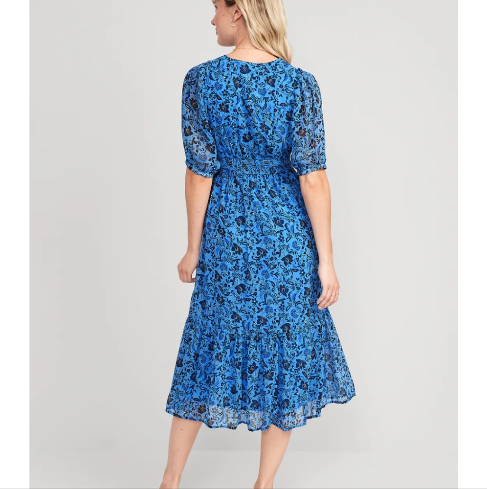 Old Navy Blue Floral Midi Dress - Picture 2 of 5